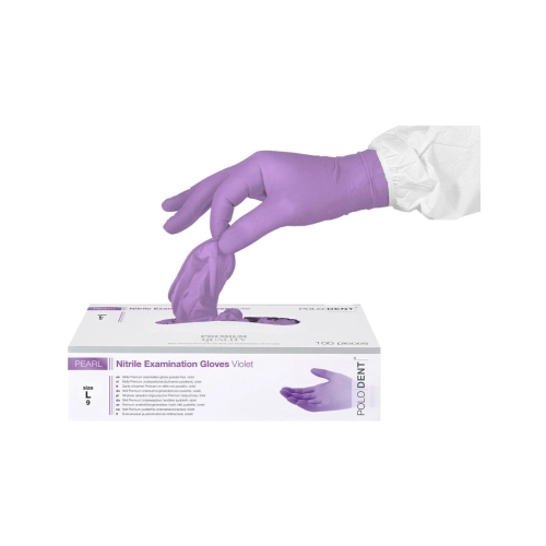PoloDent Pearl nitrile non poudrés violett large 100 pcs
