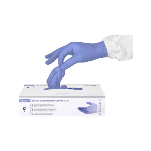 PoloDent Pearl nitrile non poudrés lilas medium 100 pcs
