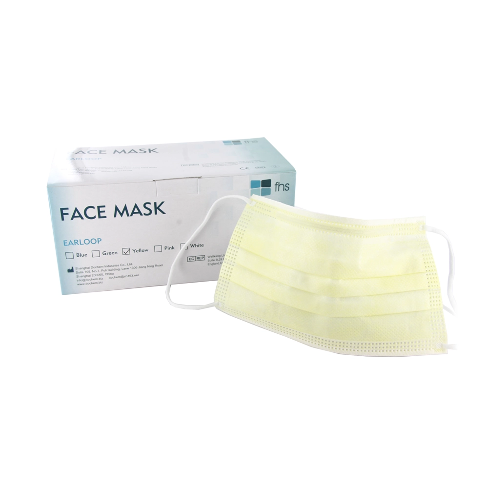 003285 - FHS MONDMASKERS MET ELASTIEK GEEL (50st)