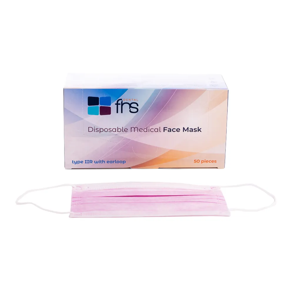 003286 - FHS MONDMASKERS MET ELASTIEK TYPE IIR ROZE (50st)