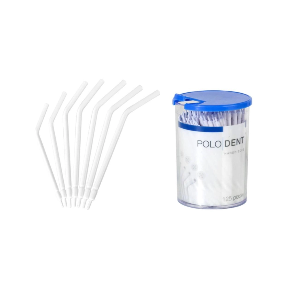 003313 - POLODENT SPRAYTIPS AIR/WATER MEERFUNCTIESPUIT TIPS LANG WIT (125st)