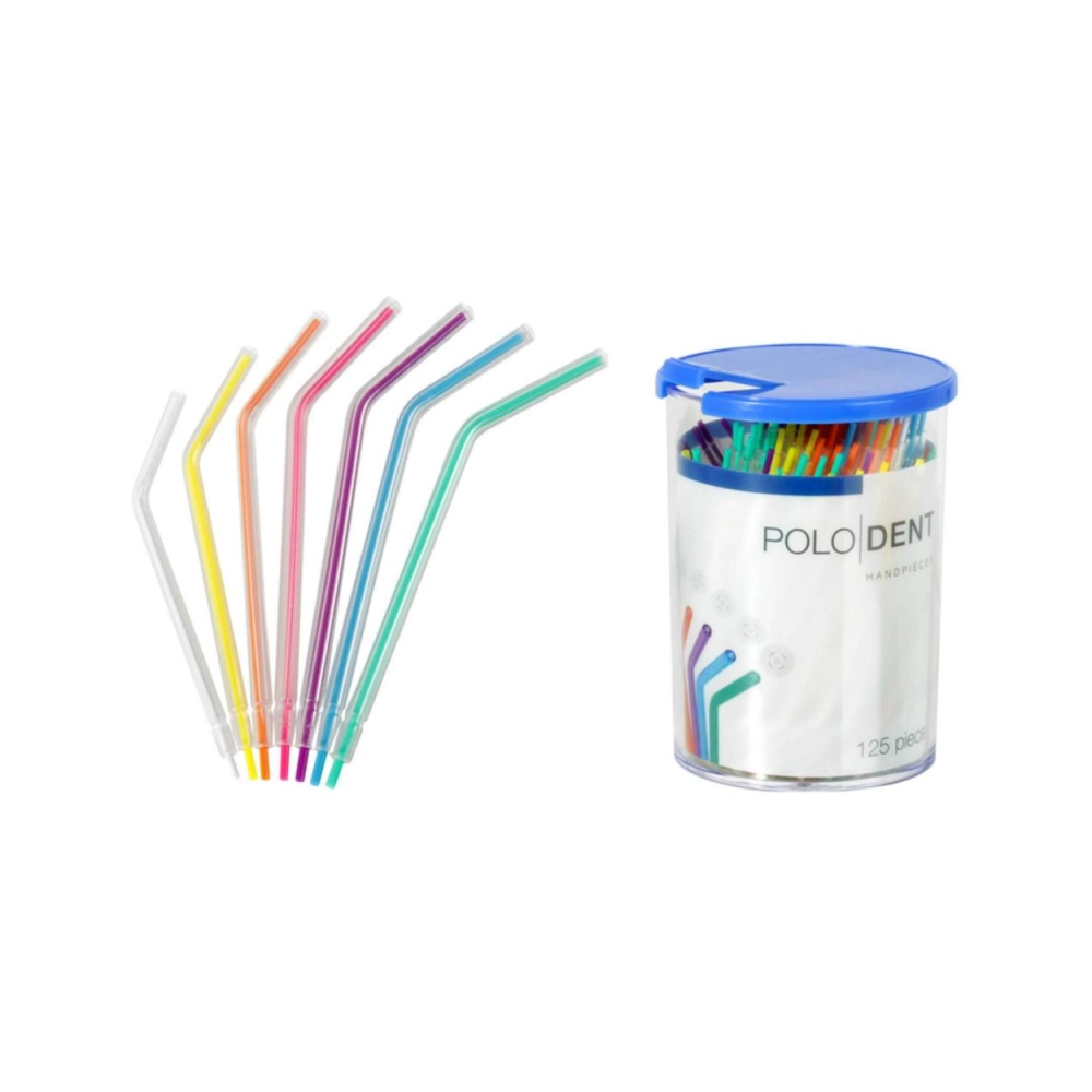 003314 - POLODENT SPRAYTIPS AIR/WATER MEERFUNCTIESPUIT TIPS LANG ASSORTI (125st)