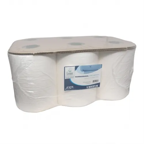 MTS HANDDOEKROL EURO MOTION 23cm 2-LAAGS WIT 140mtr x 23cm (6st) 120214