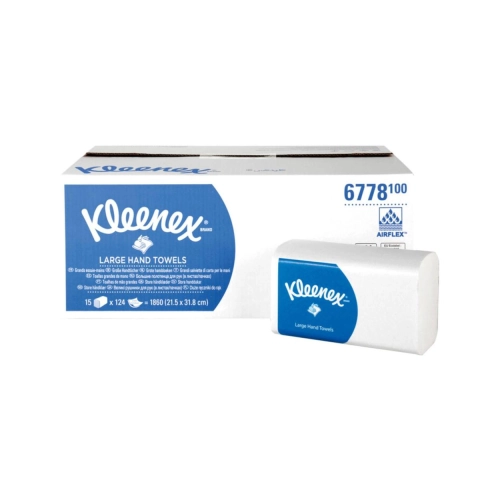 KIMBERLY CLARK HANDDOEKJES 2-LAAGS GEVOUWEN WIT 31.5cm x 21.5cm NR.6778 (15x124st)