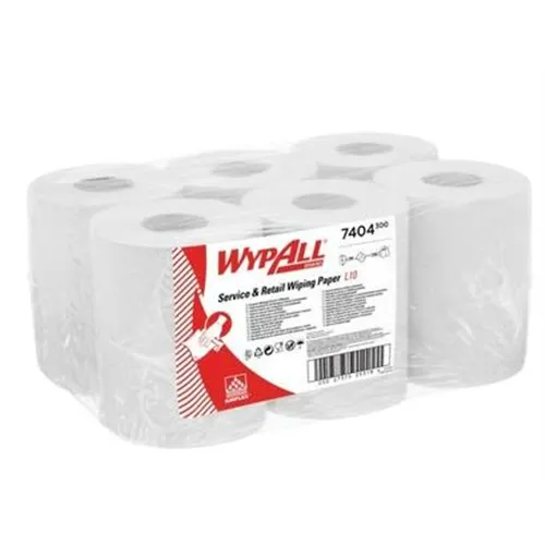 KIMBERLY CLARK DENTAL ROLLS WYPALL L10 1-LAAGS WIT NR. 7404 (6 rollen 38x18,30cm)