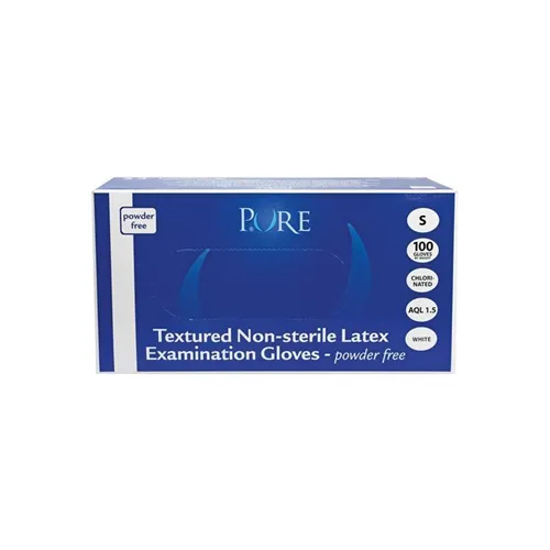 PURE HANDSCHOENEN POEDERVRIJ LATEX SMALL KLEUR WIT (100st)