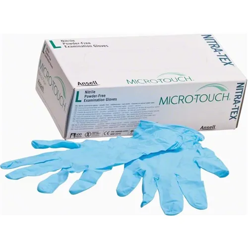 ANSELL MICRO-TOUCH HANDSCHOENEN NITRA-TEX NITRILE POEDERVRIJ LARGE (100st)