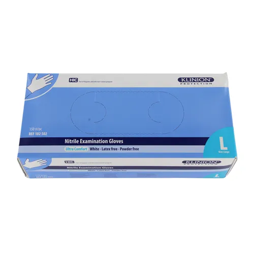 KLINION PROTECTION ULTRA COMFORT NITRILE HANDSCHOENEN WIT LARGE (150st)