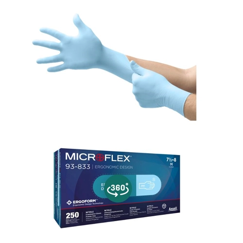 ANSELL MICROFLEX NITRILE POEDERVRIJ BLAUW LARGE (250st) REF 93-833090