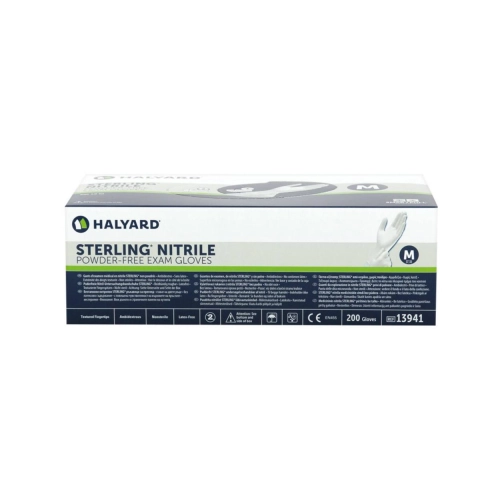 HALYARD HANDSCHOENEN STERLING NITRILE POEDERVRIJ MEDIUM GRIJS (200st)