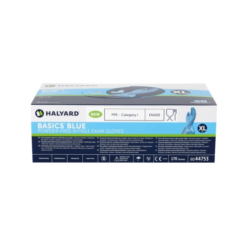 HALYARD NITRILE BASICS HANDSCHOEN BLAUW EXTRA-LARGE (170st) REF 44753