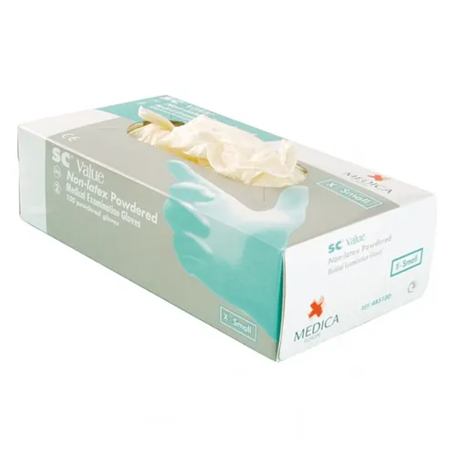 MEDICA SENSICARE VALUE HANDSCHOENEN GEPOEDERD NON-LATEX EXTRA-SMALL (100st)