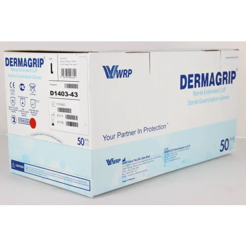 MEDICA DERMAGRIP HANDSCHOENEN NITRILE POEDERVRIJ STERIEL LARGE (50pr)