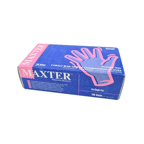 MAXTER HANDSCHOENEN NITRILE POEDERVRIJ FINGER TEXTURED LARGE BLAUW (100st)