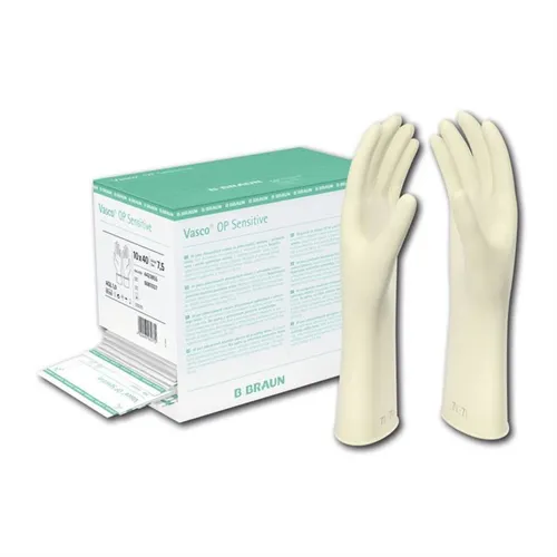 B. BRAUN VASCO OP SENSITIVE HANDSCHOENEN LATEX POEDERVRIJ MAAT 7,5 STERIEL (40pr)