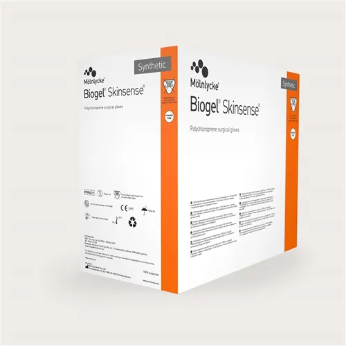 MÖLNLYCKE BIOGEL SKINSENSE HANDSCHOENEN NON-LATEX POEDERVRIJ STERIEL MAAT 6,5 (50pr)