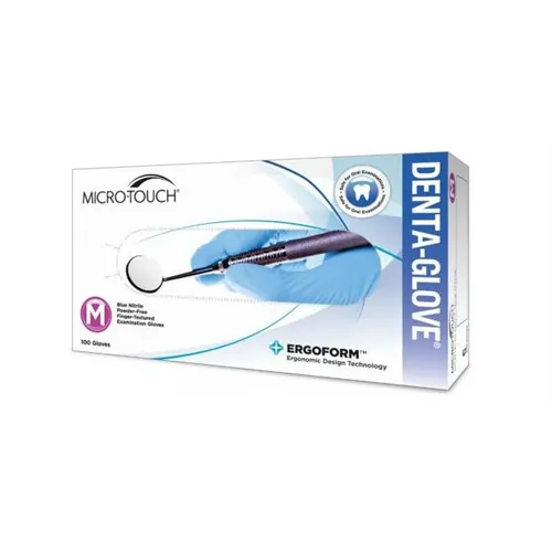 ANSELL MICRO-TOUCH DENTA-GLOVE HANDSCHOENEN POEDERVRIJ BLUE NITRILE LARGE (100st)