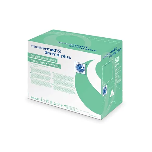 SEMPERMED DERMA PLUS HANDSCHOENEN LATEX GEPOEDERD STERIEL MAAT 7.0 (50pr)