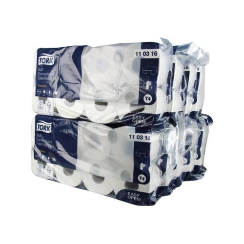 TORK PREMIUM TOILETPAPIER ROL 3-LAAGS WIT 250 VEL T4-SYSTEEM NR. 110316 (72st)