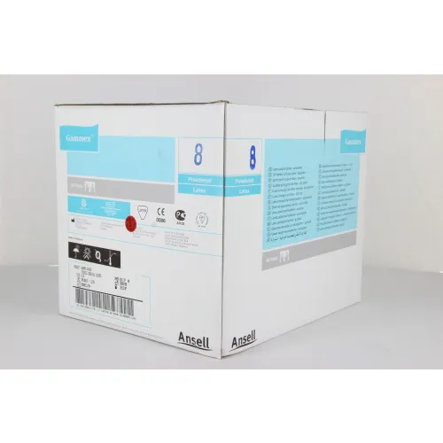 ANSELL GAMMEX HANDSCHOENEN LATEX GEPOEDERD STERIEL MAAT 8.0 (50st)