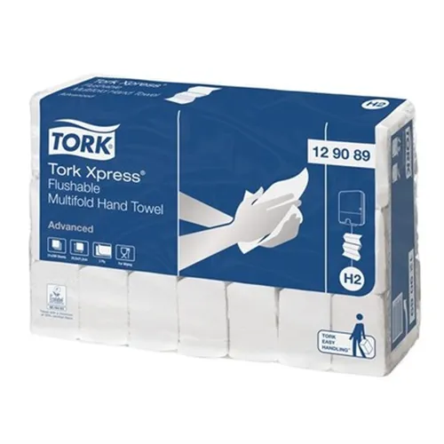TORK PREMIUM HANDDOEKJES FLUSHABLE MULTIFOLD XPRESS 2-LAAGS 24x21,2cm NR.129089(21x200st)