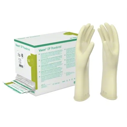 B. BRAUN VASCO OP HANDSCHOENEN LATEX GEPOEDERD MAAT 6,5 STERIEL (50pr)