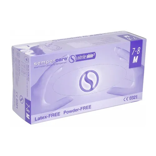 SEMPERMED SEMPERCARE SKIN 2 HANDSCHOENEN POEDERVRIJ NITRILE MEDIUM (100st)