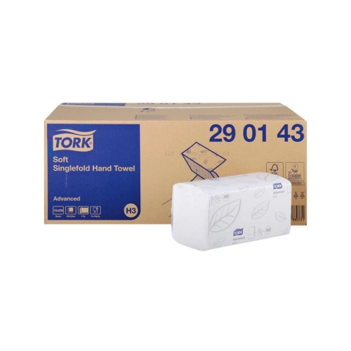 TORK HANDDOEK Z/Z VW. 2 LGS TISSUE 23X22,6cm H3 290143 (15x250st)