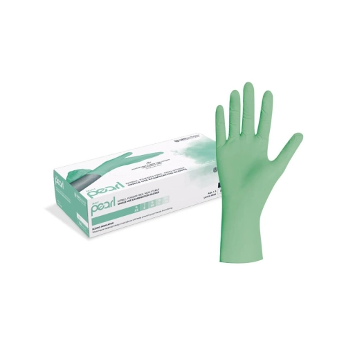 FHS HANDSCHOENEN POEDERVRIJ NITRILE MINT PEARL EXTRA-SMALL (GROEN/100st)