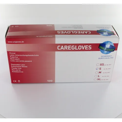 FHS CARE HANDSCHOENEN POEDERVRIJ LATEX SMALL WIT (100st)