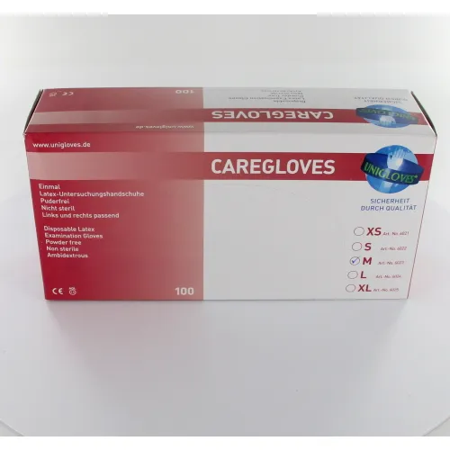 FHS CARE HANDSCHOENEN POEDERVRIJ LATEX MEDIUM WIT (100st)