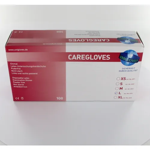 FHS CARE HANDSCHOENEN POEDERVRIJ LATEX LARGE WIT (100st)