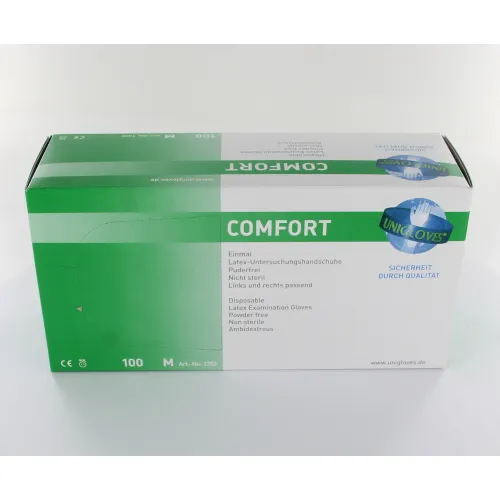 FHS COMFORT HANDSCHOENEN POEDERVRIJ LATEX MEDIUM WIT (100st)