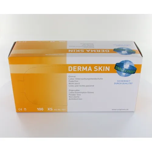 FHS DERMA SKIN HANDSCHOENEN POEDERVRIJ LATEX EXTRA-SMALL WIT (100st)