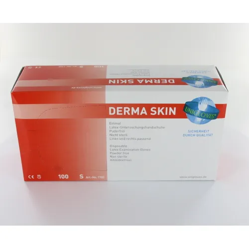 FHS DERMA SKIN HANDSCHOENEN POEDERVRIJ LATEX SMALL WIT (100st)