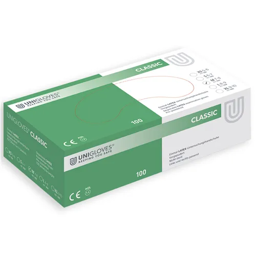 FHS CLASSIC HANDSCHOENEN GEPOEDERD LATEX MEDIUM WIT (100st)