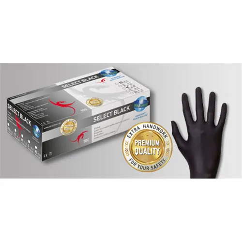 FHS SELECT BLACK HANDSCHOENEN POEDERVRIJ LATEX MEDIUM ZWART (100st)