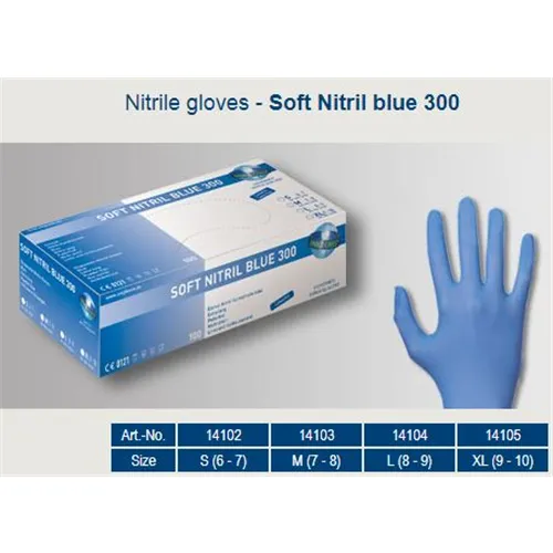 FHS HANDSCHOENEN POEDERVRIJ SOFT NITRILE BLUE 300 LARGE (100st)