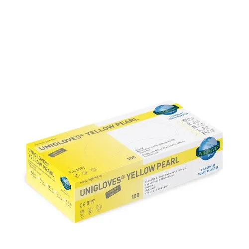 FHS HANDSCHOENEN POEDERVRIJ NITRILE YELLOW PEARL LARGE (GEEL/100st)