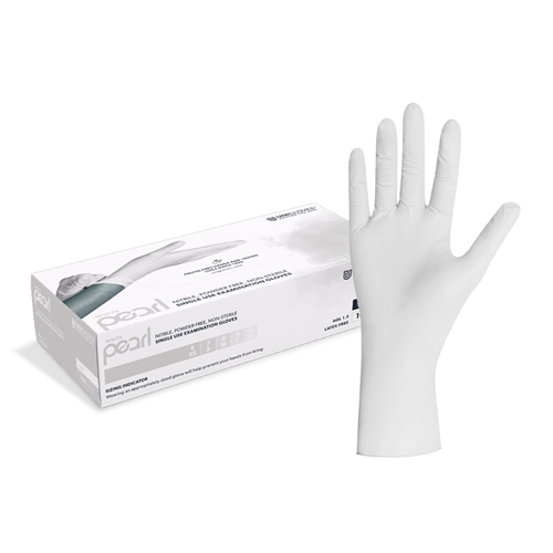 FHS HANDSCHOENEN POEDERVRIJ NITRILE WHITE PEARL EXTRA-SMALL (WIT/100st)
