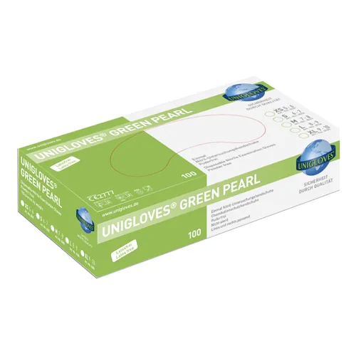 FHS HANDSCHOENEN POEDERVRIJ NITRILE GREEN PEARL MEDIUM (GROEN/100st) GP0043