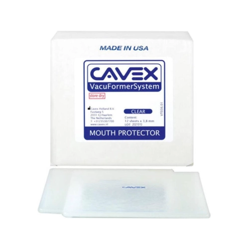 CAVEX VACUFORMER MOUTH PROTECTOR SHEETS TRANSPARANT 3,8x127x127mm (12st)