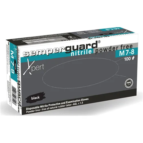 SEMPERMED SEMPERGUARD HANDSCHOEN NITRILE STYLE ZWART MEDIUM (100st)