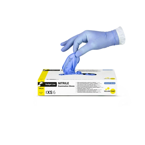 YELLOW POINT BUDGET LINE HANDSCHOENEN NITRILE POEDERVRIJ BLAUW EXTRA SMALL (100st)