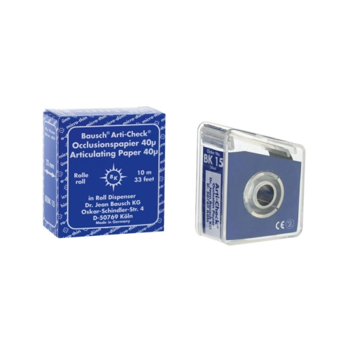 BAUSCH ARTIKULATIEPAPIER BK15 40µ BLAUW OP ROL (22mmx10mtr)