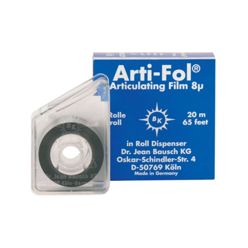 BAUSCH ARTIKULATIEPAPIER ARTI-FOL BK27 8µ BLAUW OP ROL IN DISPENSER (22mmx20mtr)