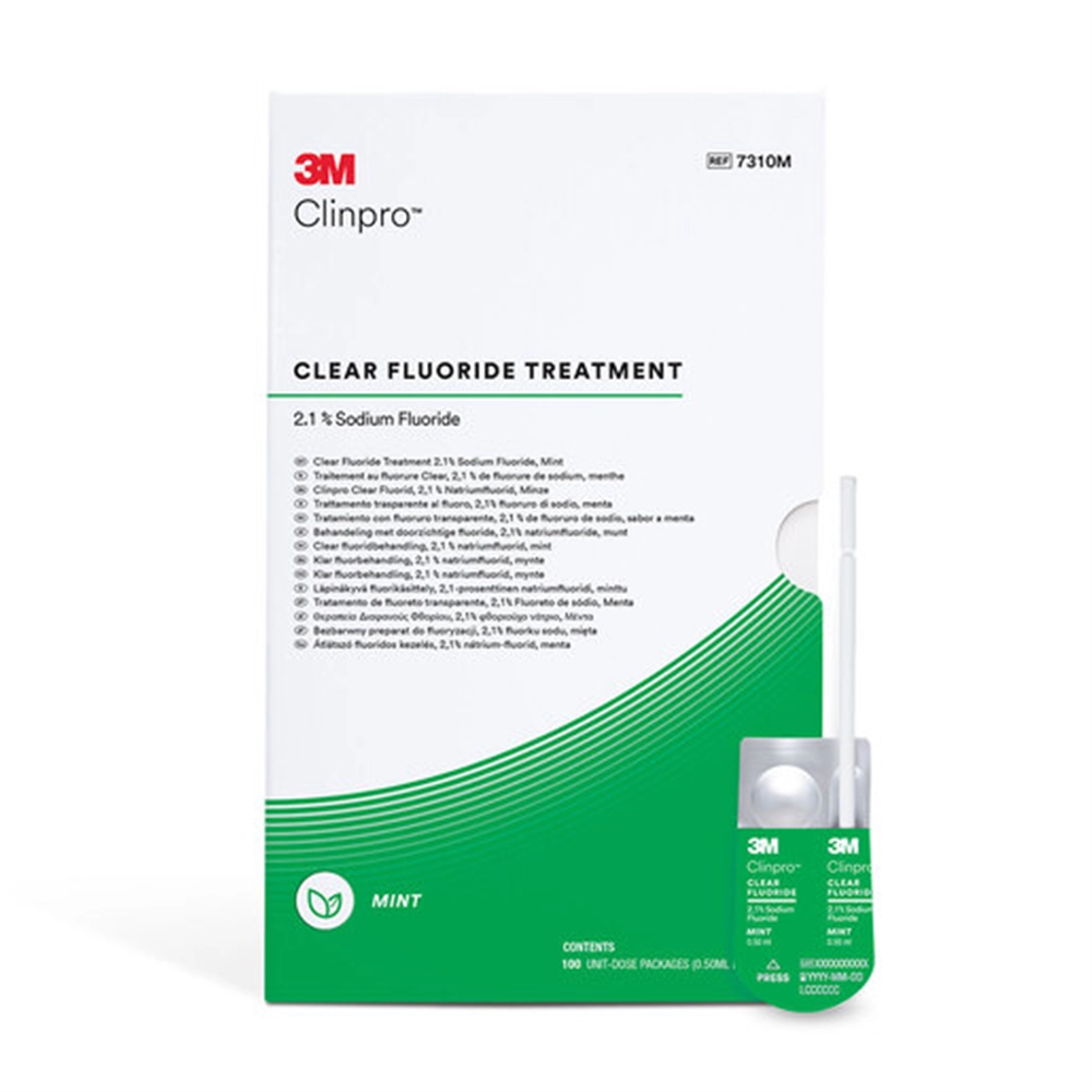 051927 - 3M CLINPRO CLEAR FLUORIDEBEHANDELING L-POP MINT (100x0,50ml) 7310M