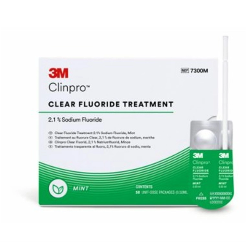 051930 - 3M CLINPRO CLEAR FLUORIDEBEHANDELING L-POP MINT (50x0,50ml) 7300M