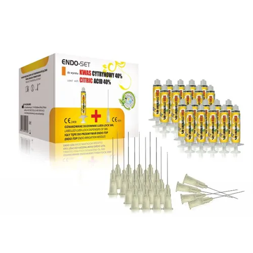CERKAMED ENDO SET CITRIC ACID 40% (20x5cc spuitjes, labels en spoelnaalden)