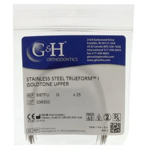G&H S.S.TRUEFORM GOLD TONE .016X.016 UP. (25st)